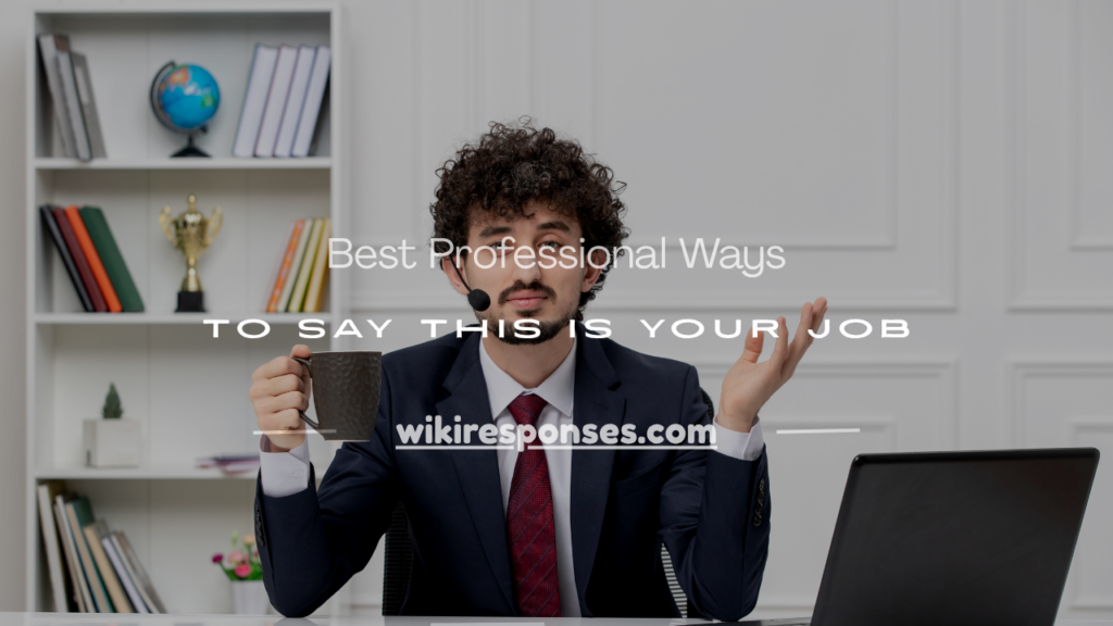 how to professionally say this is your job