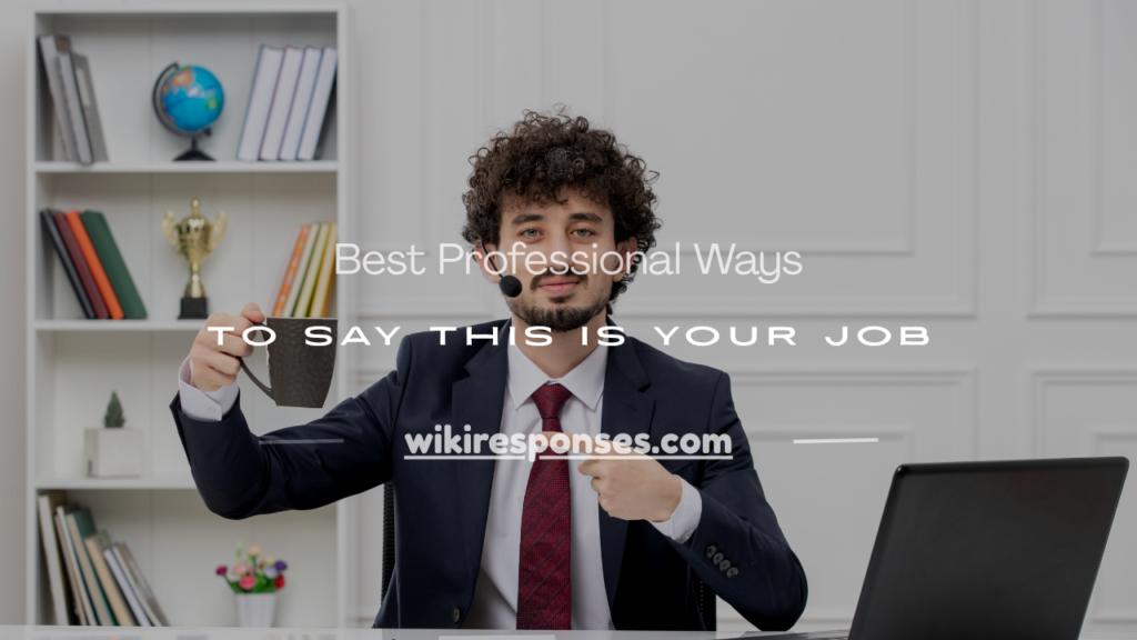 how to professionally say this is your job